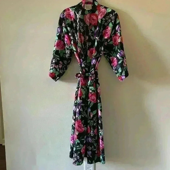 Vintage California Dynasty Women’s Floral Robe Size Medium - Picture 1 of 5